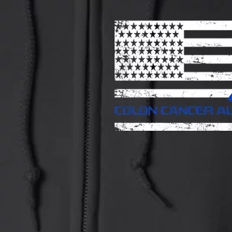 Colon Cancer Awareness Flag Full Zip Hoodie