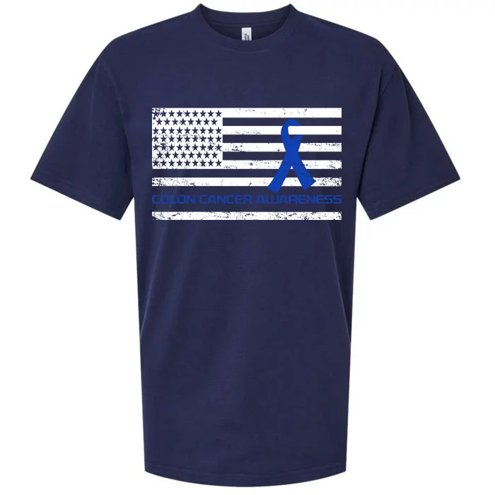 Colon Cancer Awareness Flag Sueded Cloud Jersey T-Shirt