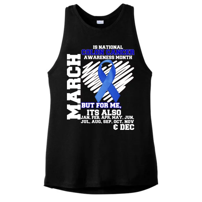 Colon Cancer Awareness Month Is Every Month Ladies Tri-Blend Wicking Tank