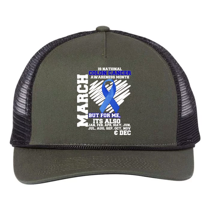 Colon Cancer Awareness Month Is Every Month Retro Rope Trucker Hat Cap