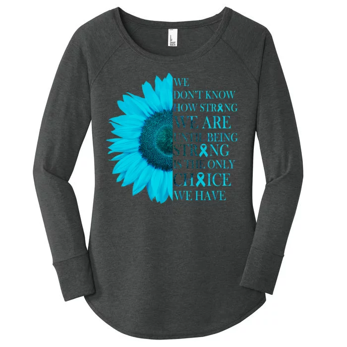 Colon Cancer Awareness Sunflower Women's Perfect Tri Tunic Long Sleeve Shirt