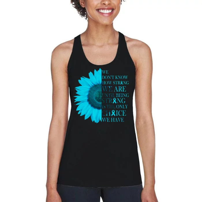 Colon Cancer Awareness Sunflower Women's Racerback Tank