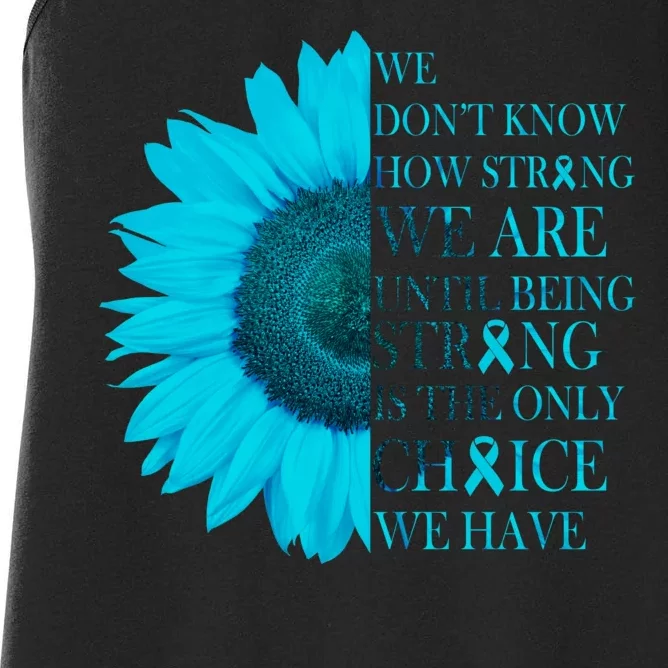 Colon Cancer Awareness Sunflower Women's Racerback Tank