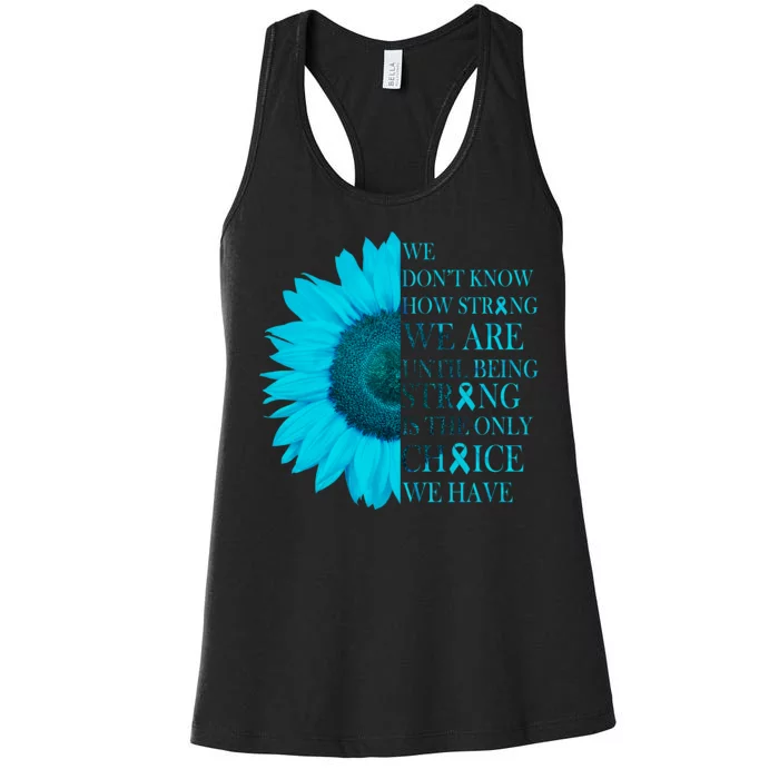 Colon Cancer Awareness Sunflower Women's Racerback Tank