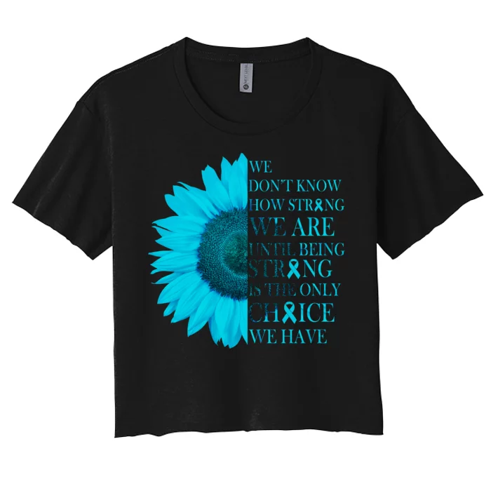 Colon Cancer Awareness Sunflower Women's Crop Top Tee