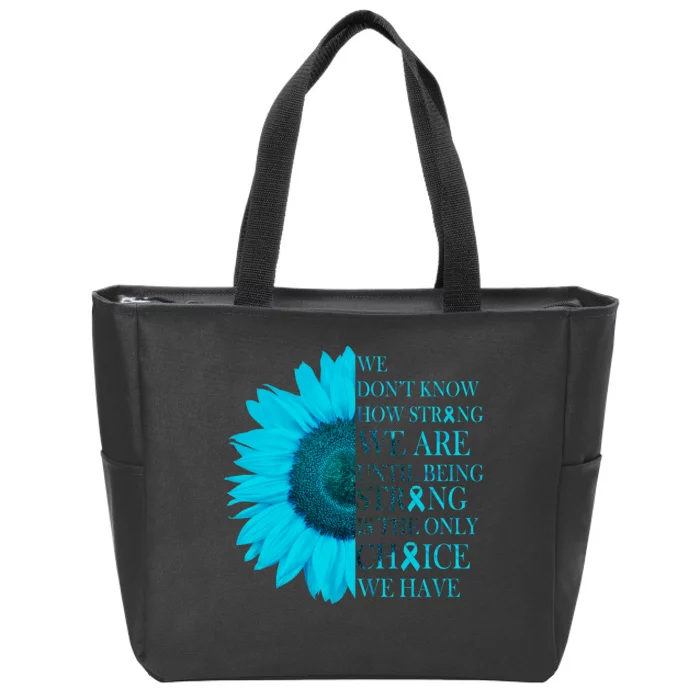 Colon Cancer Awareness Sunflower Zip Tote Bag