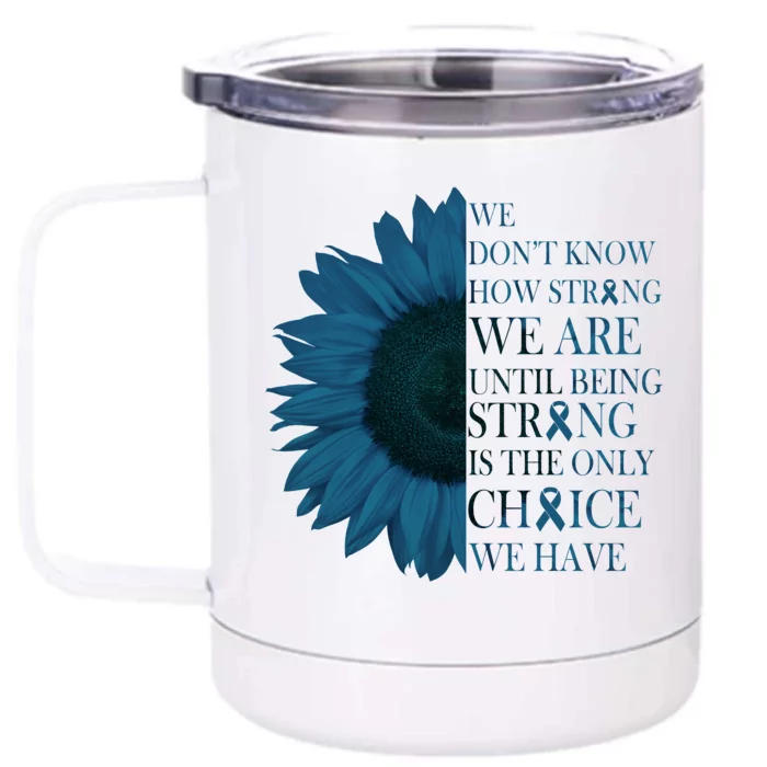 Colon Cancer Awareness Sunflower Front & Back 12oz Stainless Steel Tumbler Cup