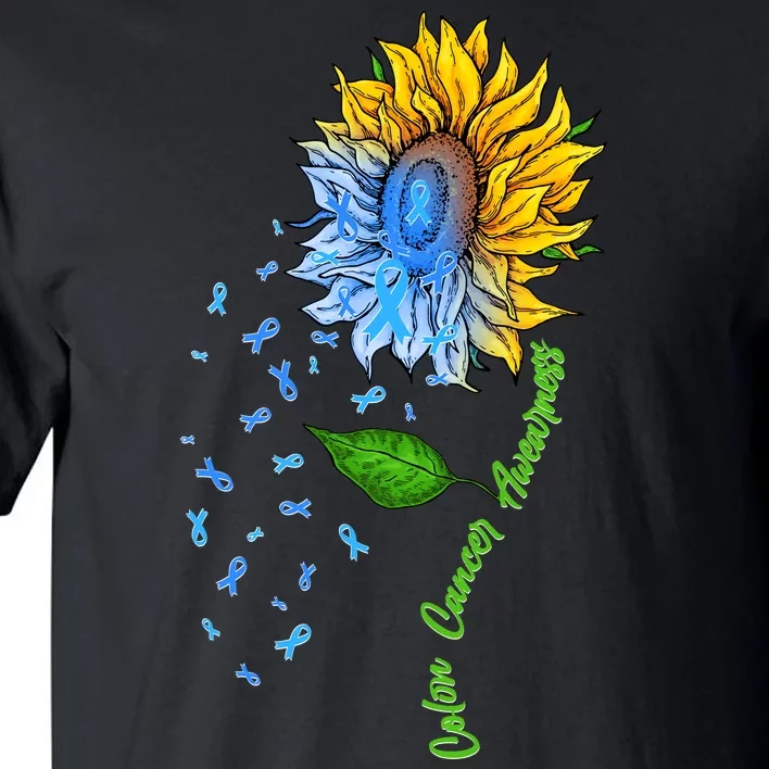 Colon Cancer Awareness Sunflower Support Tall T-Shirt