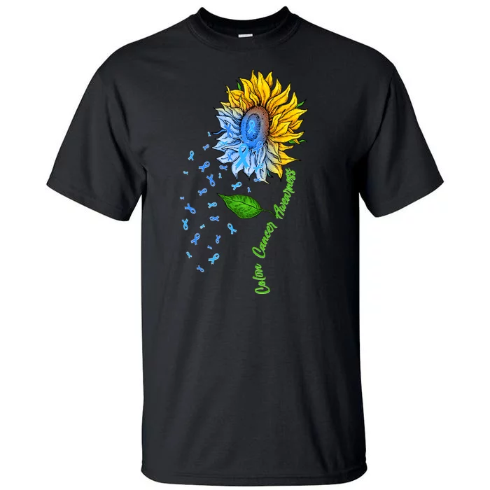 Colon Cancer Awareness Sunflower Support Tall T-Shirt