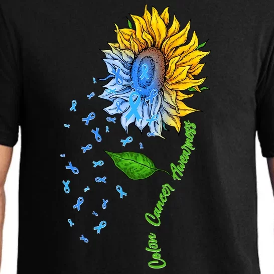 Colon Cancer Awareness Sunflower Support Pajama Set