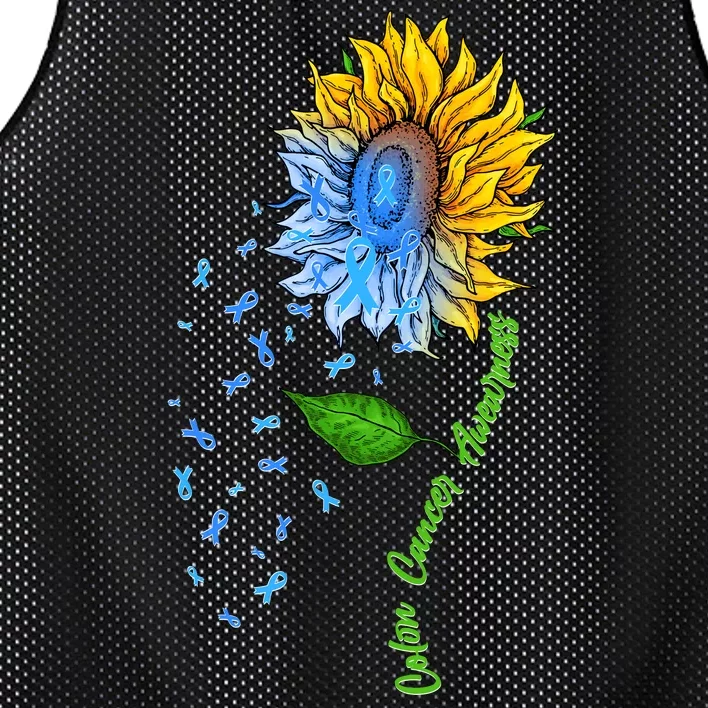 Colon Cancer Awareness Sunflower Support Mesh Reversible Basketball Jersey Tank