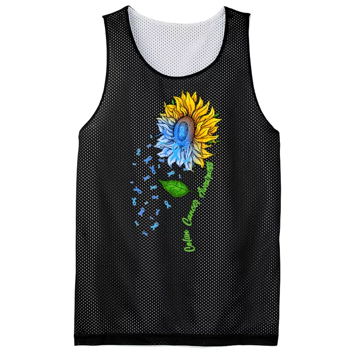 Colon Cancer Awareness Sunflower Support Mesh Reversible Basketball Jersey Tank