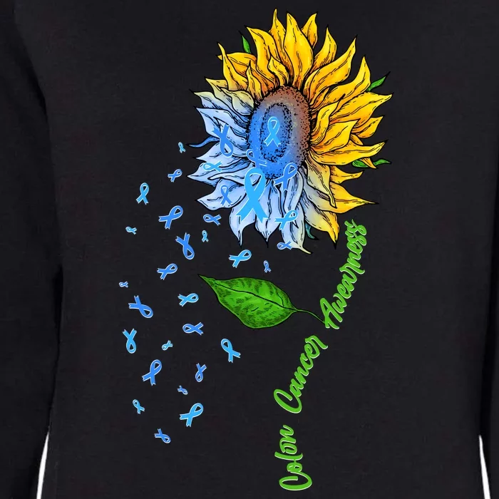 Colon Cancer Awareness Sunflower Support Womens California Wash Sweatshirt