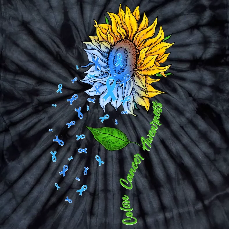 Colon Cancer Awareness Sunflower Support Tie-Dye T-Shirt