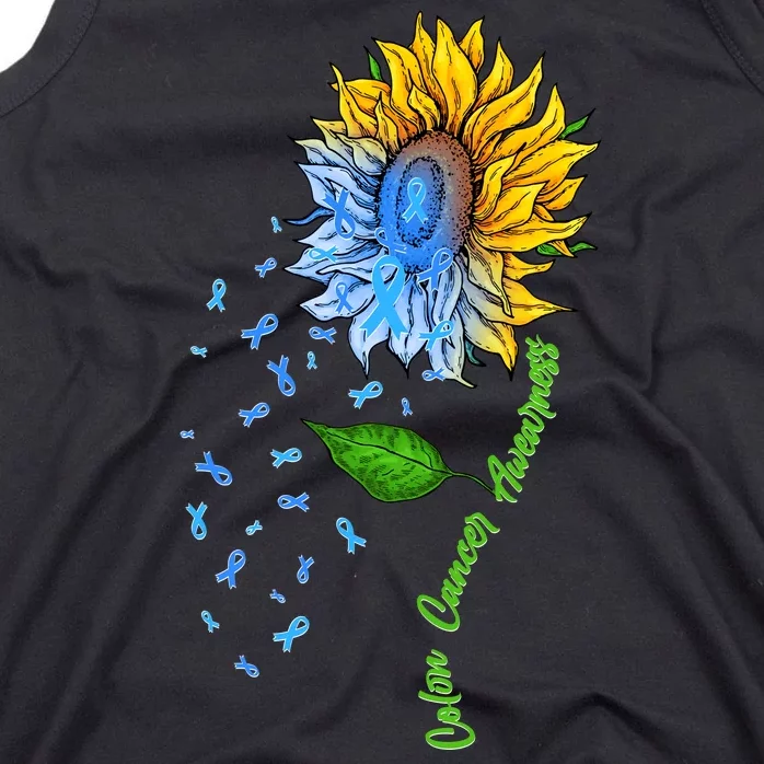 Colon Cancer Awareness Sunflower Support Tank Top