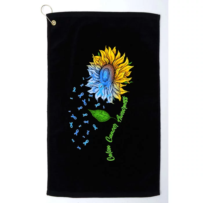 Colon Cancer Awareness Sunflower Support Platinum Collection Golf Towel