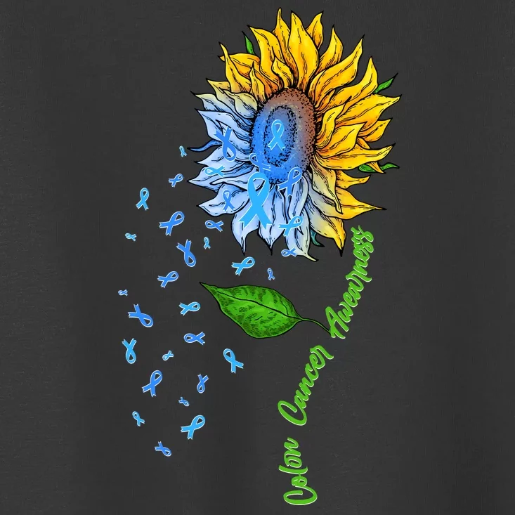 Colon Cancer Awareness Sunflower Support Toddler T-Shirt