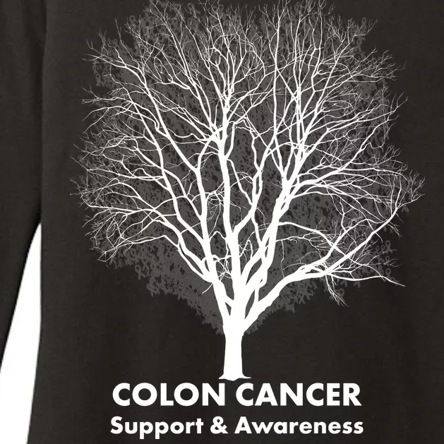 Colon Cancer Awareness Tree Womens CVC Long Sleeve Shirt