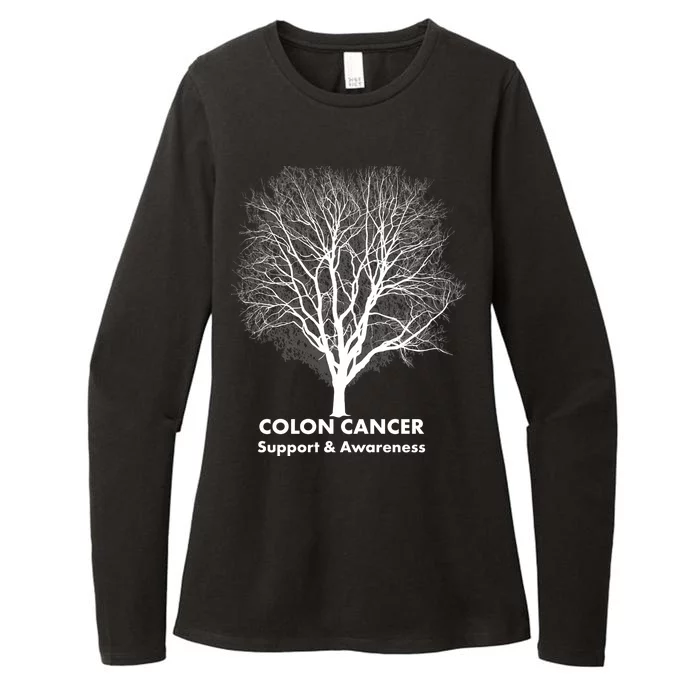 Colon Cancer Awareness Tree Womens CVC Long Sleeve Shirt