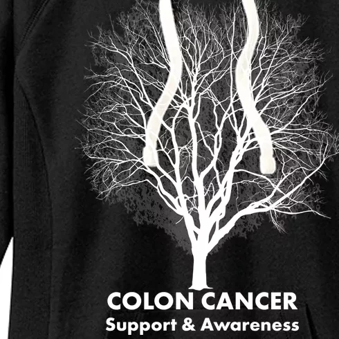 Colon Cancer Awareness Tree Women's Fleece Hoodie