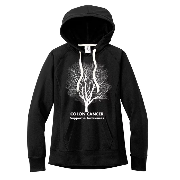 Colon Cancer Awareness Tree Women's Fleece Hoodie