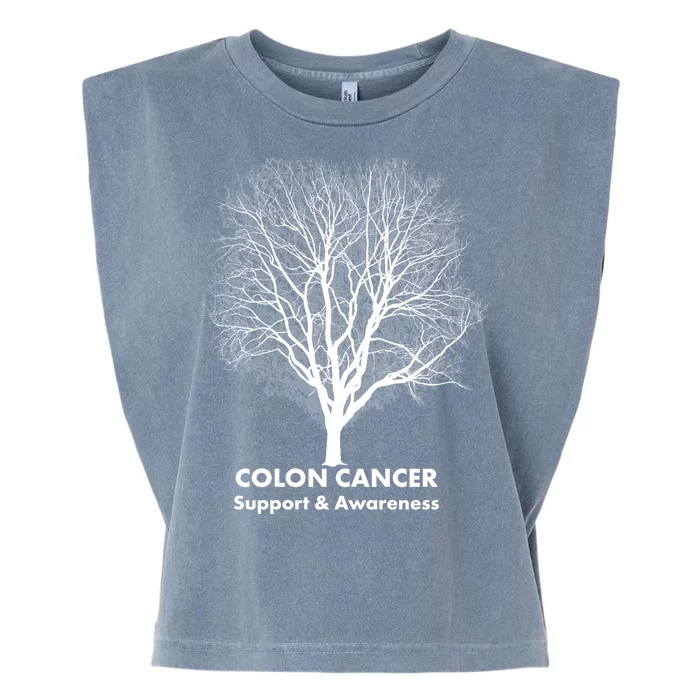 Colon Cancer Awareness Tree Garment-Dyed Women's Muscle Tee