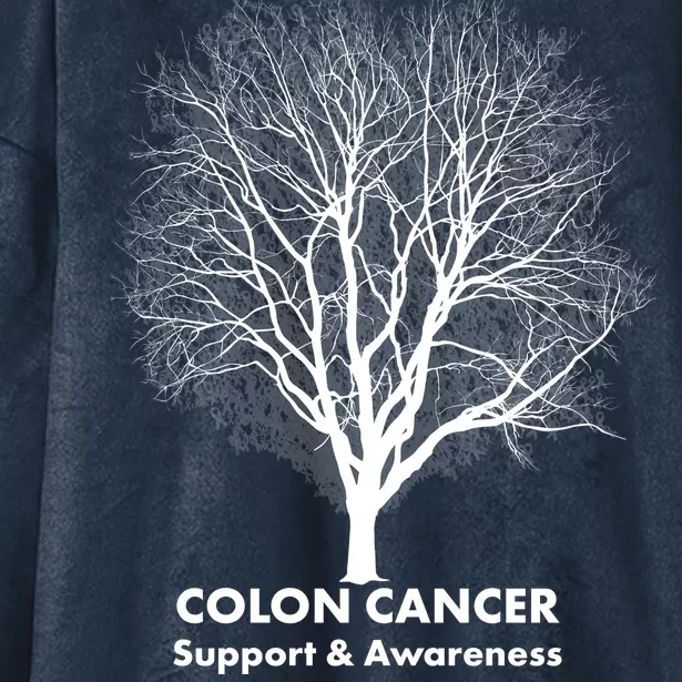 Colon Cancer Awareness Tree Hooded Wearable Blanket