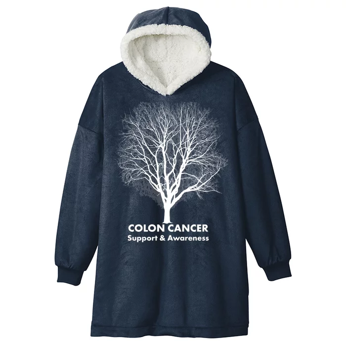 Colon Cancer Awareness Tree Hooded Wearable Blanket