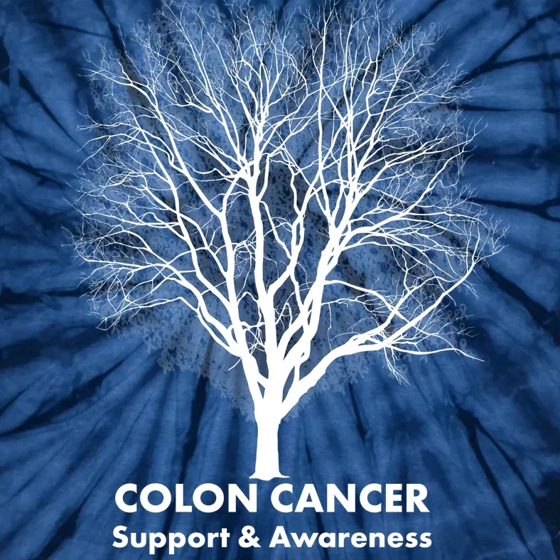 Colon Cancer Awareness Tree Tie-Dye T-Shirt