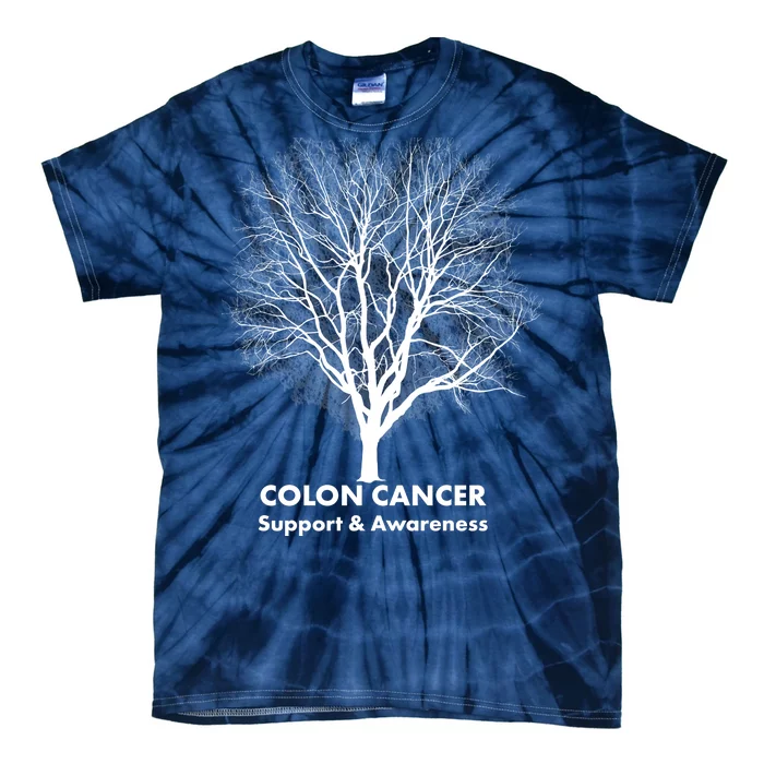 Colon Cancer Awareness Tree Tie-Dye T-Shirt