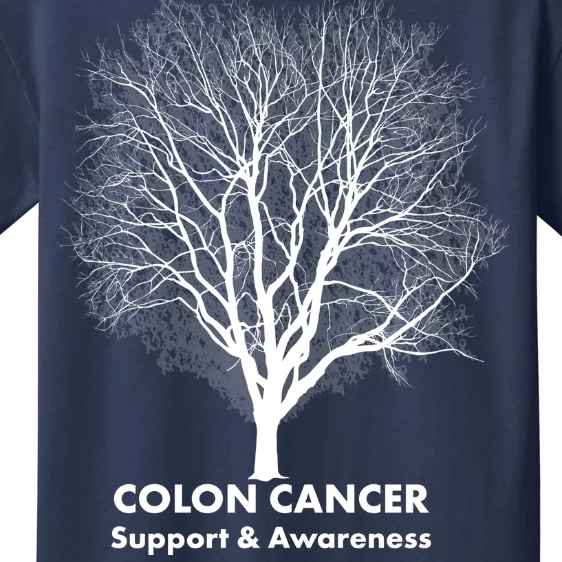 Colon Cancer Awareness Tree Kids T-Shirt