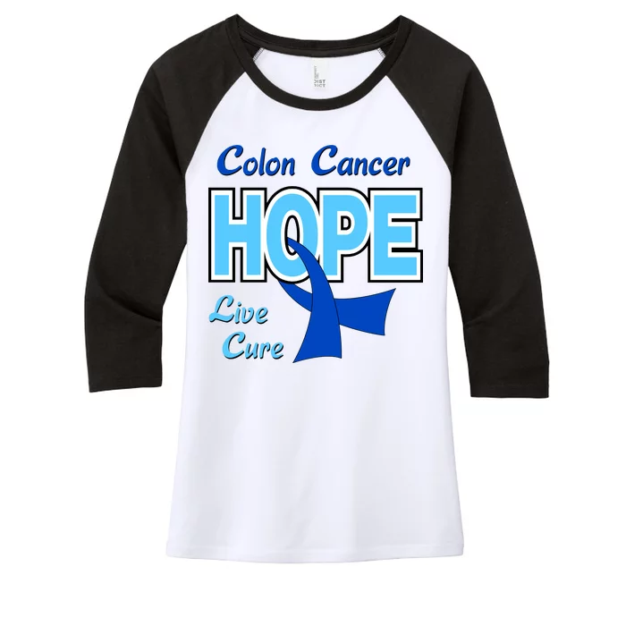 Colon Cancer Hope Live Cure Women's Tri-Blend 3/4-Sleeve Raglan Shirt