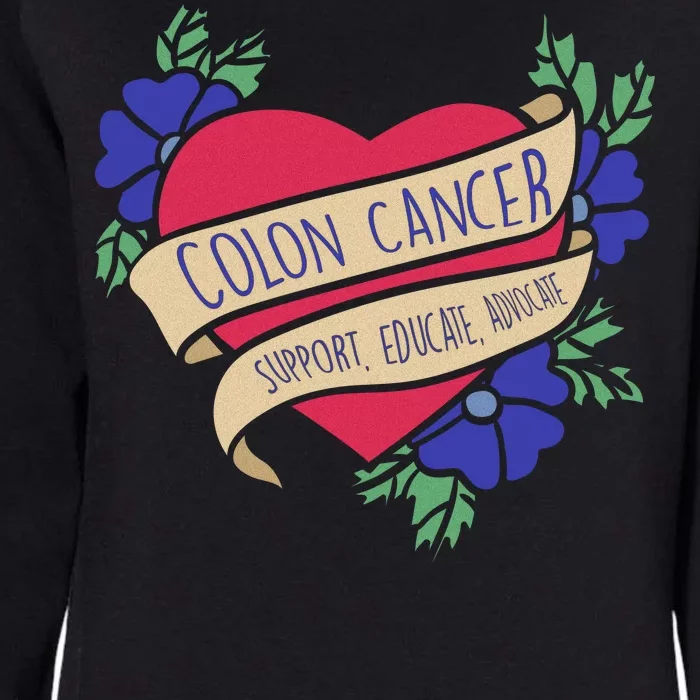 Colon Cancer Support Educate Advocate Womens California Wash Sweatshirt