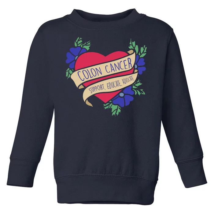 Colon Cancer Support Educate Advocate Toddler Sweatshirt