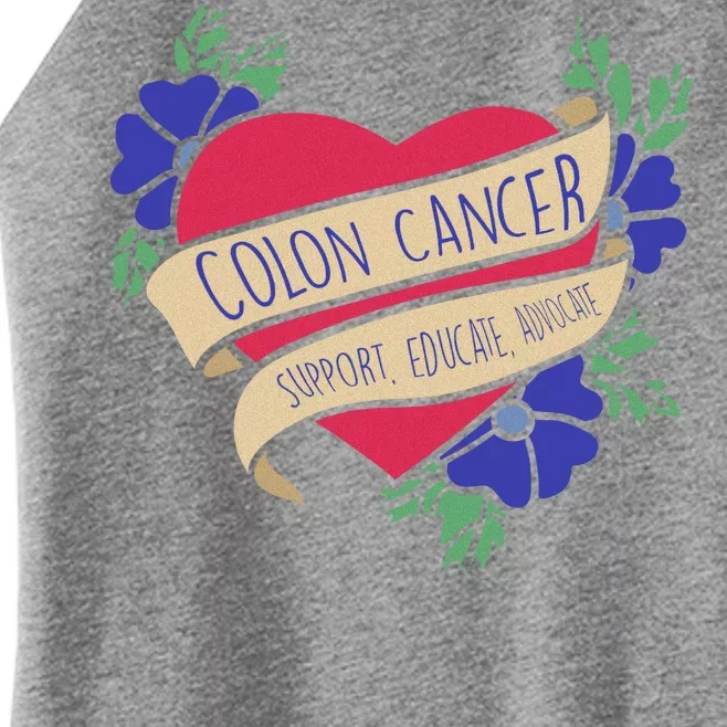 Colon Cancer Support Educate Advocate Women’s Perfect Tri Rocker Tank