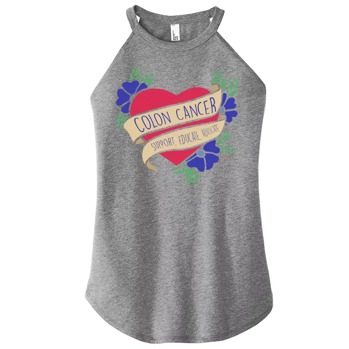 Colon Cancer Support Educate Advocate Women’s Perfect Tri Rocker Tank