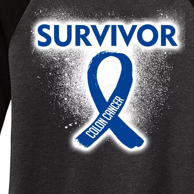 Colon Cancer Survivor Women's Tri-Blend 3/4-Sleeve Raglan Shirt