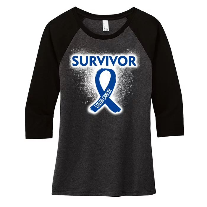 Colon Cancer Survivor Women's Tri-Blend 3/4-Sleeve Raglan Shirt