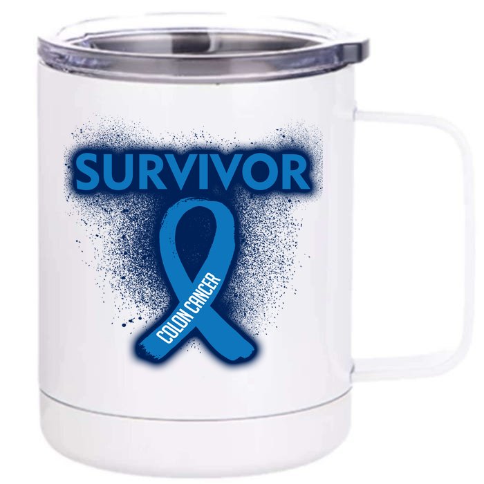 Colon Cancer Survivor Front & Back 12oz Stainless Steel Tumbler Cup