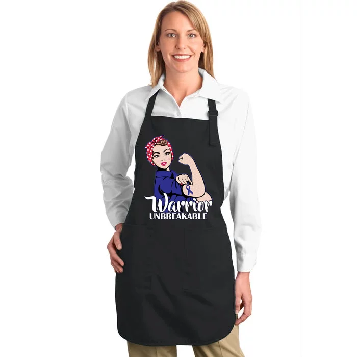 Colon Cancer Unbreakable Warrior Full-Length Apron With Pocket