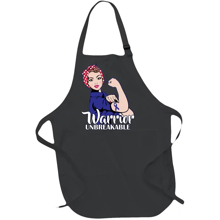 Colon Cancer Unbreakable Warrior Full-Length Apron With Pocket