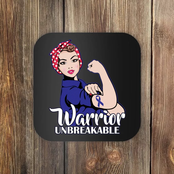 Colon Cancer Unbreakable Warrior Coaster