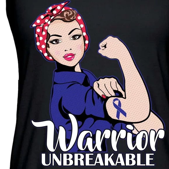 Colon Cancer Unbreakable Warrior Ladies Essential Flowy Tank