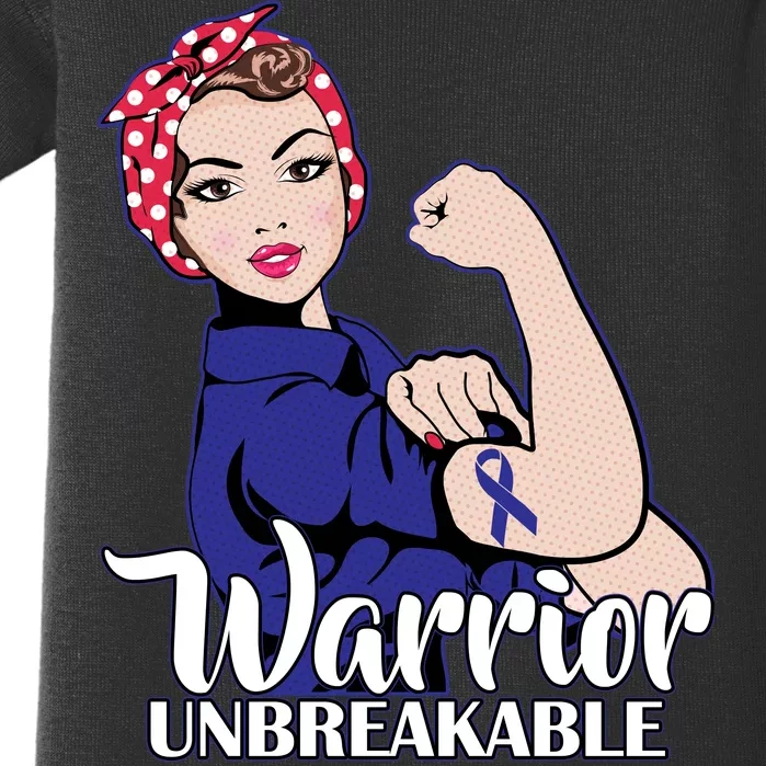 Colon Cancer Unbreakable Warrior Baby Bodysuit