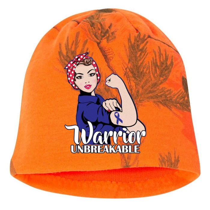 Colon Cancer Unbreakable Warrior Kati - Camo Knit Beanie