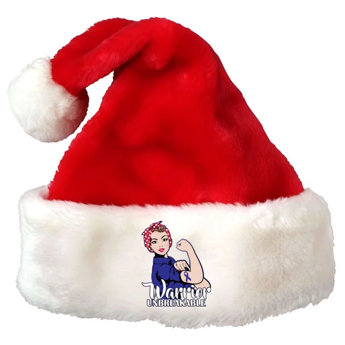 Colon Cancer Unbreakable Warrior Premium Christmas Santa Hat