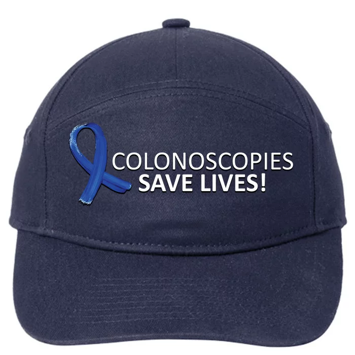 Colonoscopies Save Lives Colon Cancer Awareness 7-Panel Snapback Hat