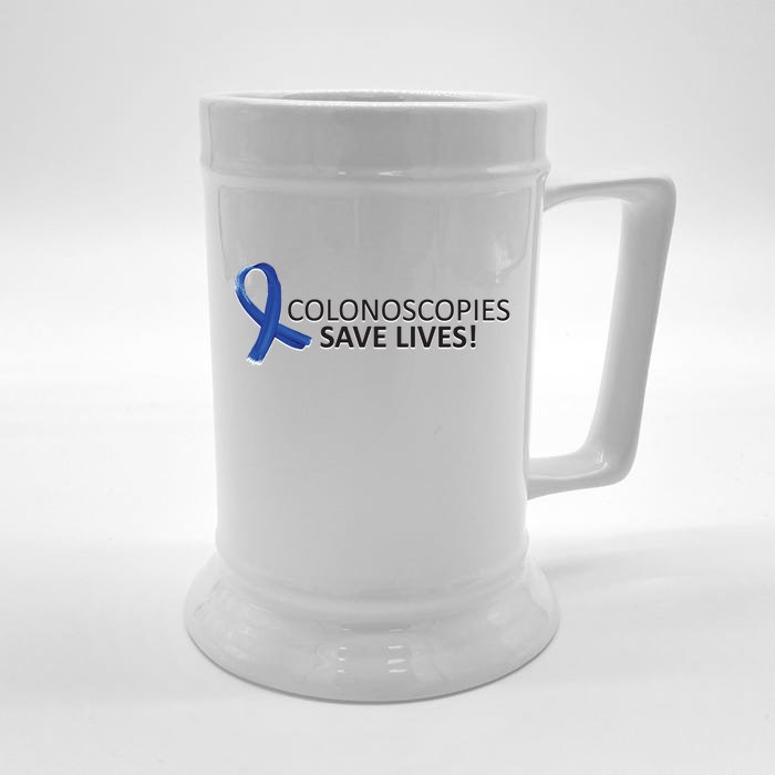 Colonoscopies Save Lives Colon Cancer Awareness Front & Back Beer Stein