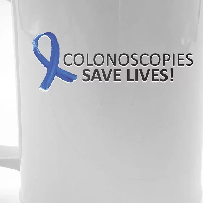 Colonoscopies Save Lives Colon Cancer Awareness Front & Back Beer Stein