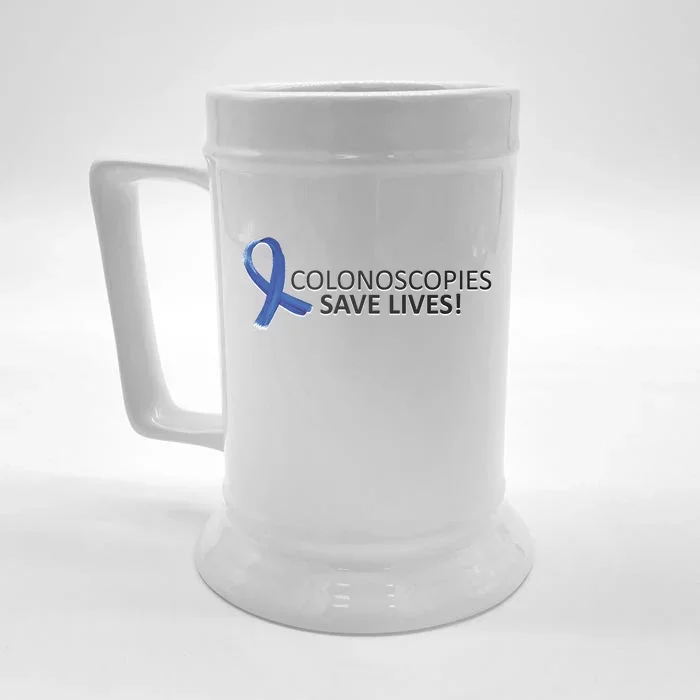 Colonoscopies Save Lives Colon Cancer Awareness Front & Back Beer Stein